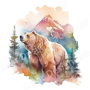 Mountain Bear Printable Clipart Set - 8 High-resolution PNG Images ...