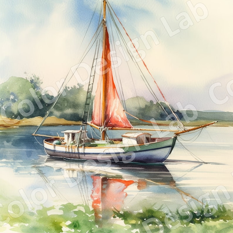 Sloop Digital Download, Set of 4 High-resolution Boat Clipart PNG ...