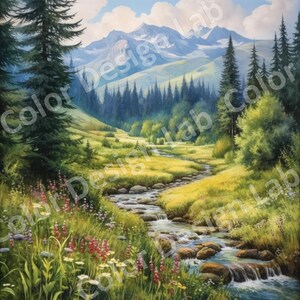 Carpathian Mountain Tranquility Printable Clipart Set - 8 High Resolution PNG Images, Digital Download, Commercial Usage Allowed, Calming