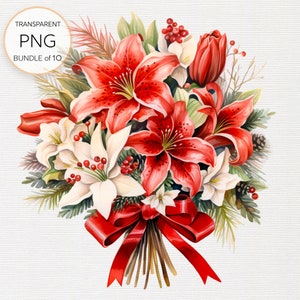 Arranjo de buquê de natal, peça central de mesa de férias, decoração floral de natal, poinsétia, rosa, pinho, uso comercial
