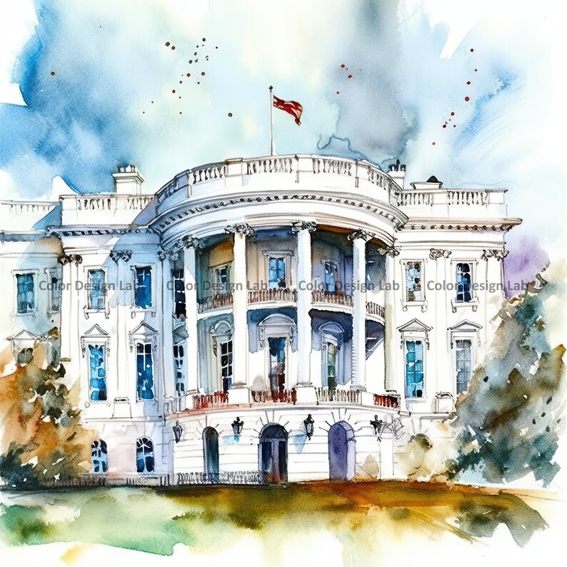 White House Clipart Set of 8 White House PNG, Instant Download, High ...