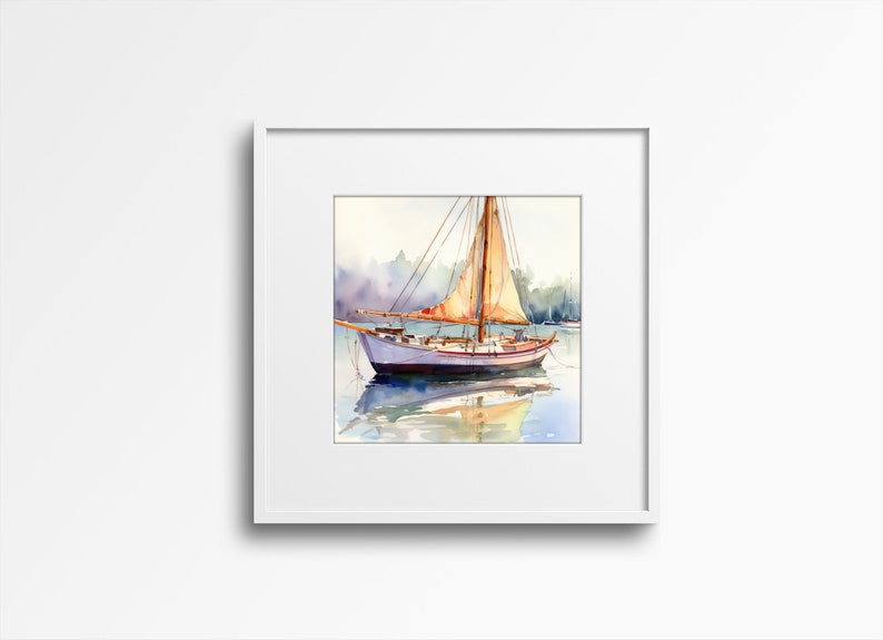 Sloop Digital Download, Set of 4 High-resolution Boat Clipart PNG ...