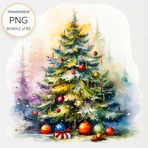 Kerstboom decoratie PNG, aquarel kerstboom, mixed media, digitaal papier ambacht, sublimatie, commercieel gebruik