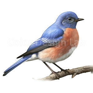 Eastern Bluebird Art Printable Clipart - Set of 8 High-quality Art PNG ...