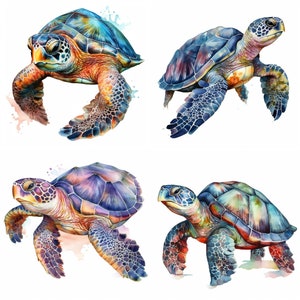 Sea Turtle Printable Clipart - 8 Pngs, Digital Download, Commercial Use ...