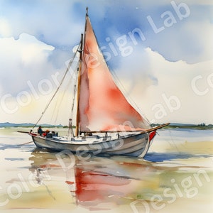 Sloop Digital Download, Set of 4 High-resolution Boat Clipart PNG ...