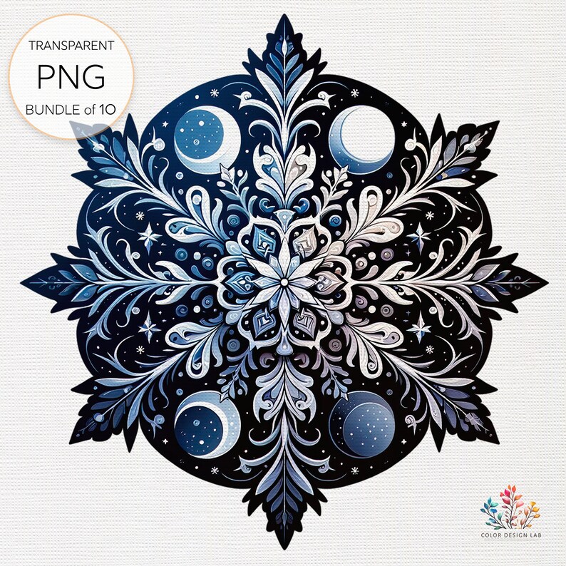 Elegant Snowflake Clipart Collection: Beautiful Transparent PNG Designs ...