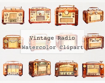 Clipart de rádio vintage. 36 arquivos PNG transparentes em aquarela de rádio vintage para download digital com licença comercial. Baixe as imagens de rádio vintage.
