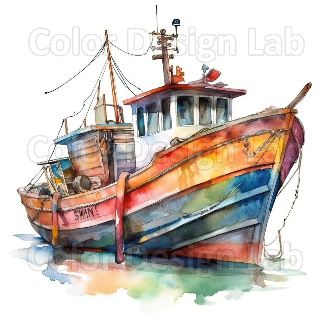 Fishing Boat Printable Clipart Bundle Set of 8 High-quality - Etsy UK
