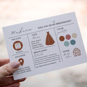 Boho Bridesmaid Proposal Card Template