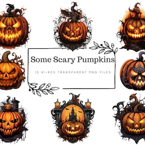 10 Scary Pumpkins, Hi-res transparent PNG - Halloween clipart
