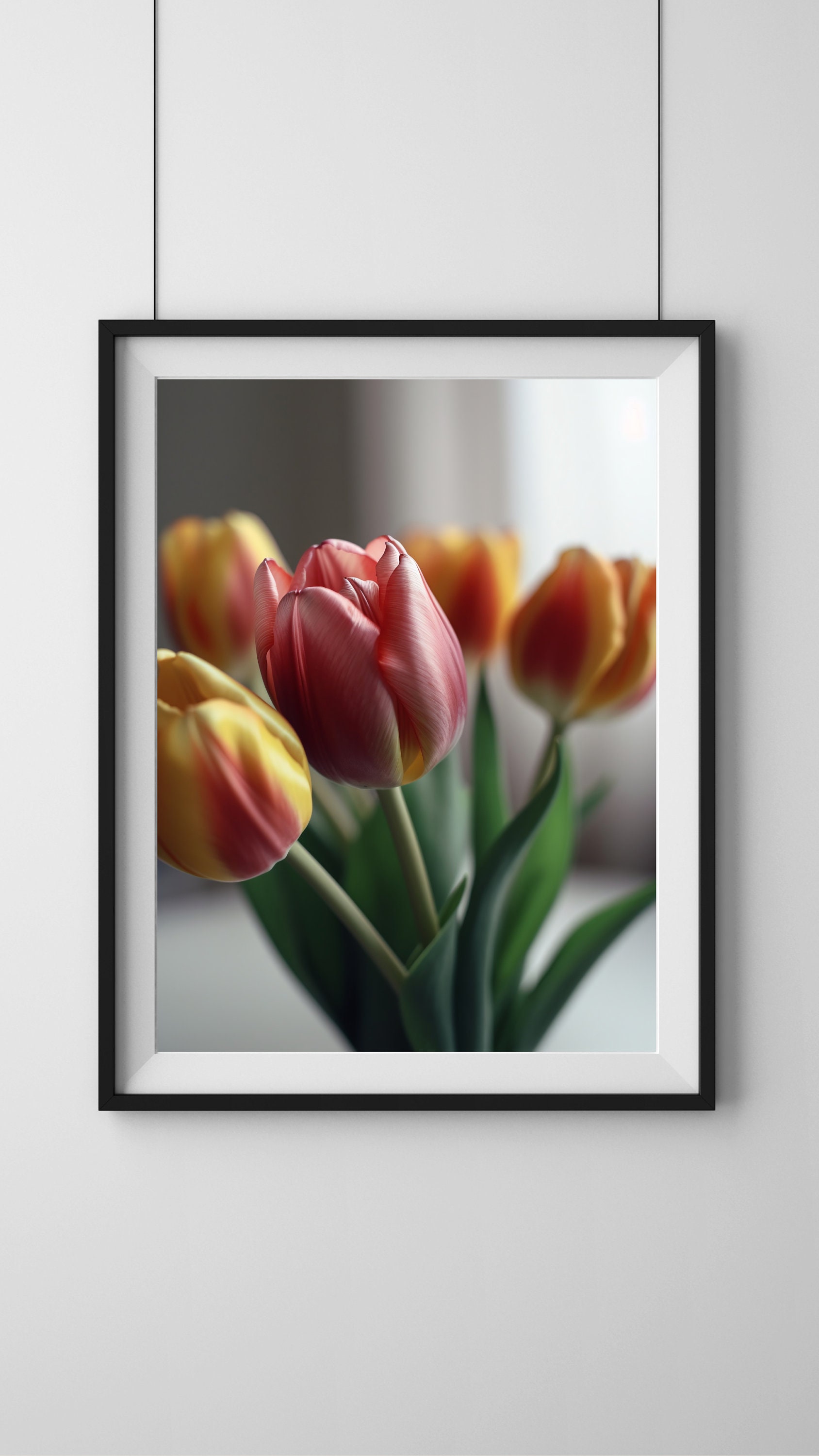 Wall Art Set of 3 Tulip Photographs, Printable Wall Art, Digital ...