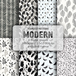 Modern Themed Digital Paper - stylish seamless patterns