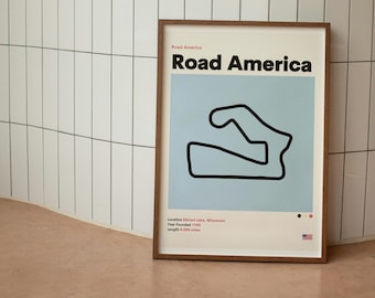 Road America Minimalistisk poster från mitten av århundradet