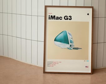 Vintage Imac 'YUM' Poster: Retro Apple G3 Flavors (digital