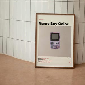 Nintendo Game Boy Color Vintage Gaming Poster minimalista di metà secolo