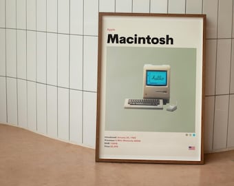 Apple Original Macintosh Computer Minimalist Mid-century Poster - Etsy