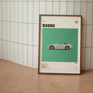 Honda S2000 Minimalist Mid-Century Poster