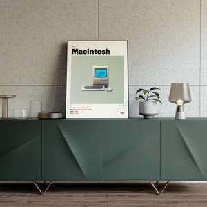 Apple Original Macintosh Computer Printed Minimalist Mid-century Poster ...
