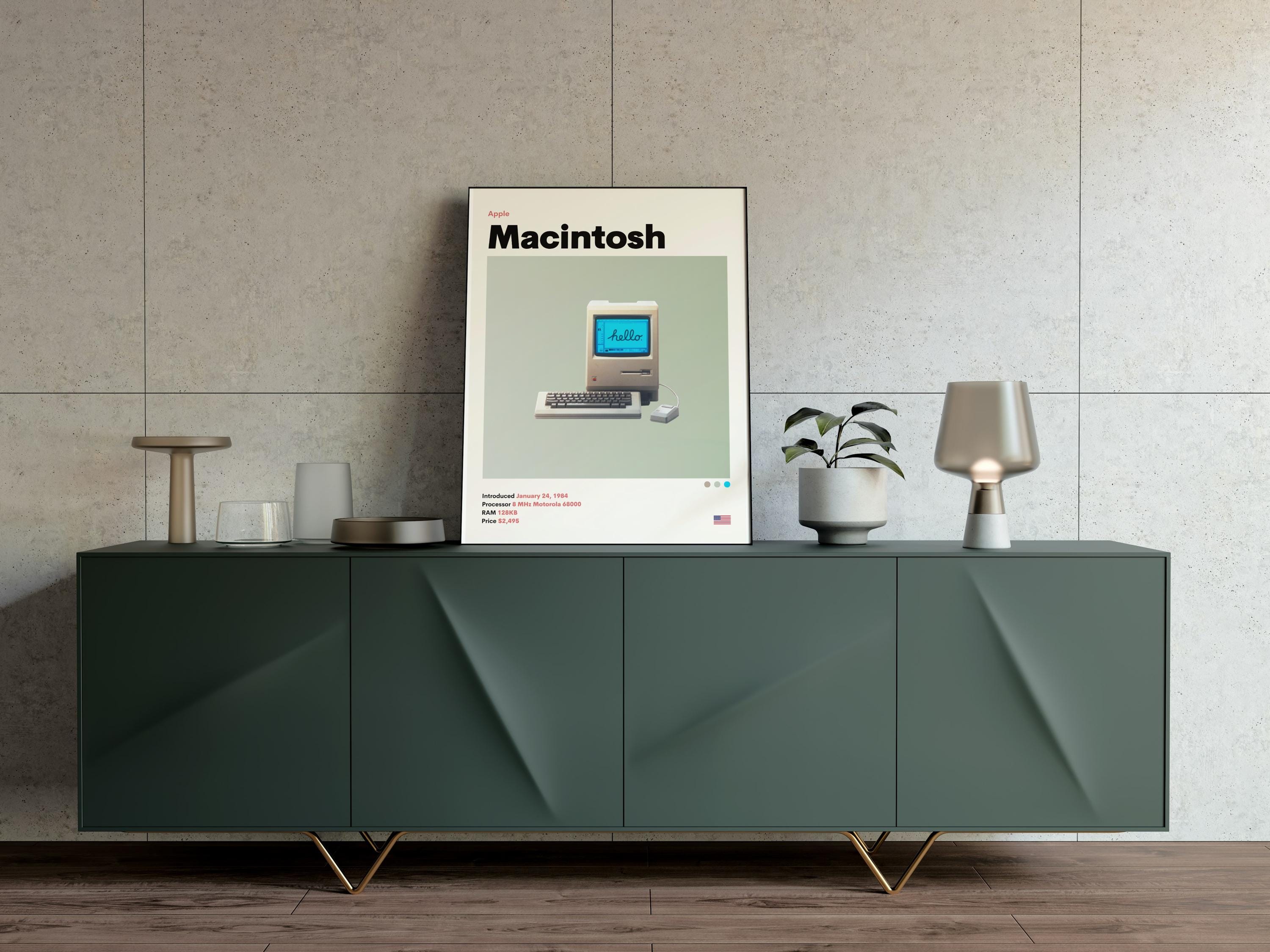 Apple Original Macintosh Computer Printed Minimalist Mid-century Poster ...