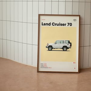 Toyota Land Cruiser 70 Series Minimalist Mid-Century Poster