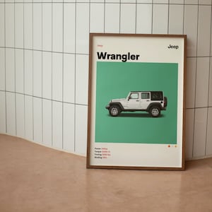 Jeep Wrangler Minimalist Mid-Century Poster