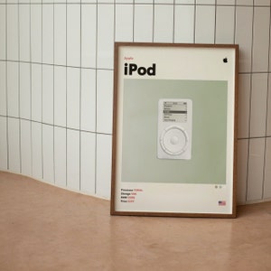 Póster Minimalista de mediados de siglo del iPod original de Apple