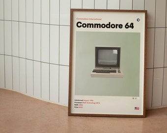 Commodore 64 Vintage Computer Minimalist Mid-century Poster - Etsy