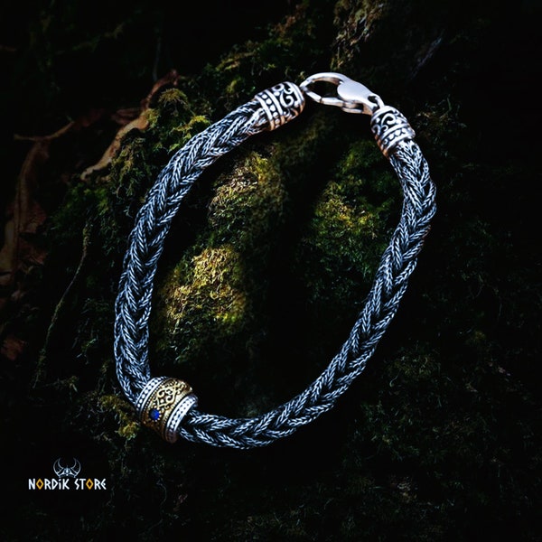 BRACELET VIKING Royal en Argent ~Bracelet élégant pour Homme femme ~Bijoux Viking  Argent 925 ~Bracelet Nordique ~Idée Cadeau Homme Femme