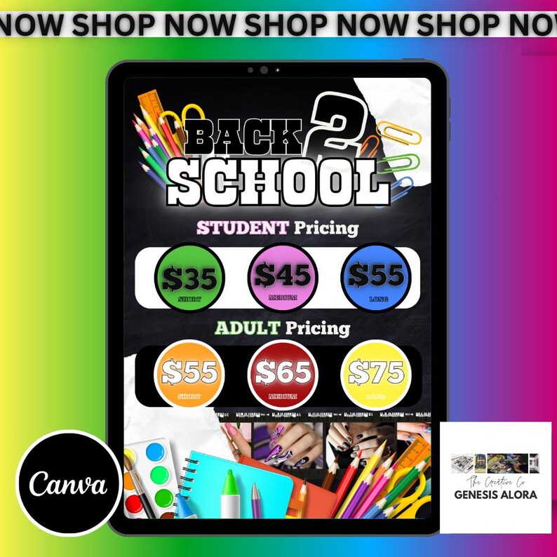 Back to School Canva Editable Booking Template, Flyer Promo Etsy