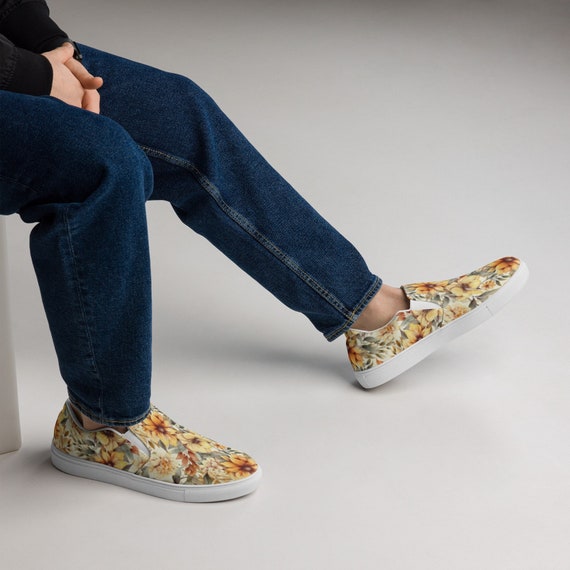 Mens floral slip on shoes deals