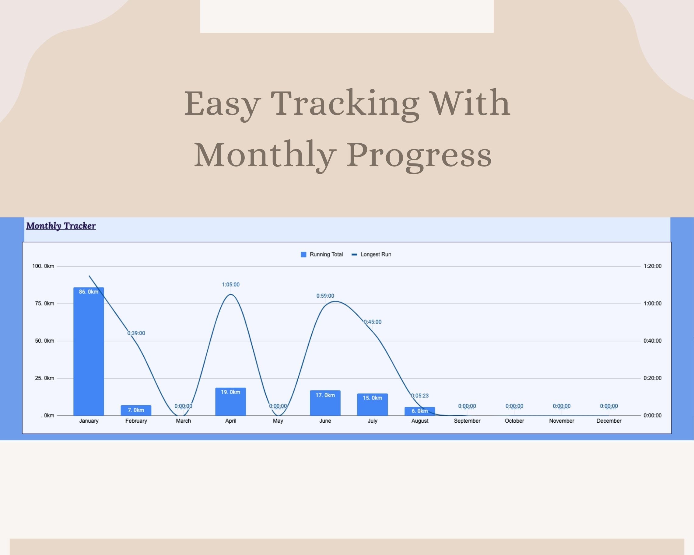 Running Template Excel Template Digital Planner Running Spreadsheet