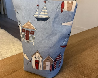 Beach Hut Doorstop, Light Blue Canvas, Home Decor