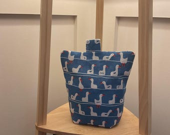 Duck Design Doorstop, Blue Canvas, Home Decor