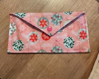 Large Christmas Fabric Gift Wallet – Reusable Cash, Card and Voucher Holder (3.5 x 7 inches apprx) 100% Cotton