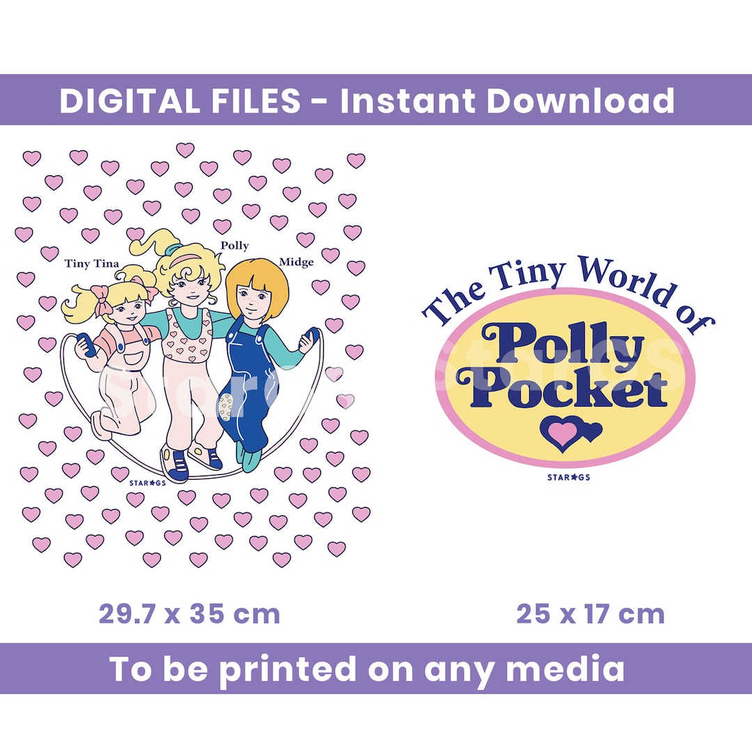 Vintage Polly Pocket Digital Art Files Instant Downloads to Be Printed