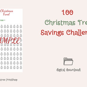 Christmas Savings Challenge Printable - 100 Christmas Tree Savings Fund
