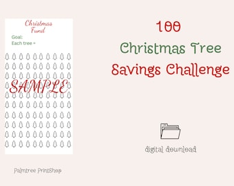 Christmas Savings Challenge Printable - 100 Christmas Tree Savings Fund