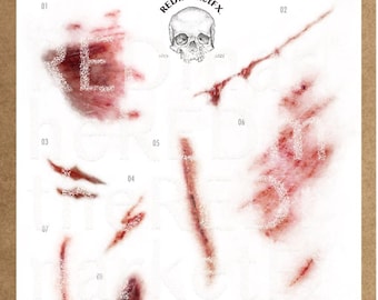 Realistic Temporary Tattoo(Cut & Scrape) for SFX Makeup, Cosplay, Halloween, party