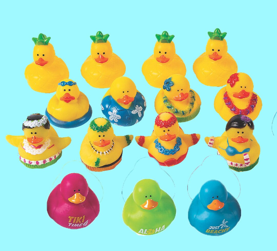Bulk 48 Pc. Luau Rubber Ducks Assortment Cute Rubber Duckies Etsy
