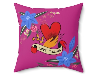Love You Mom Pillow, personaliza el regalo del día de Mather, deja que tu mamá sepa cuánto la amas con esta hermosa almohada Love You Mom hoy