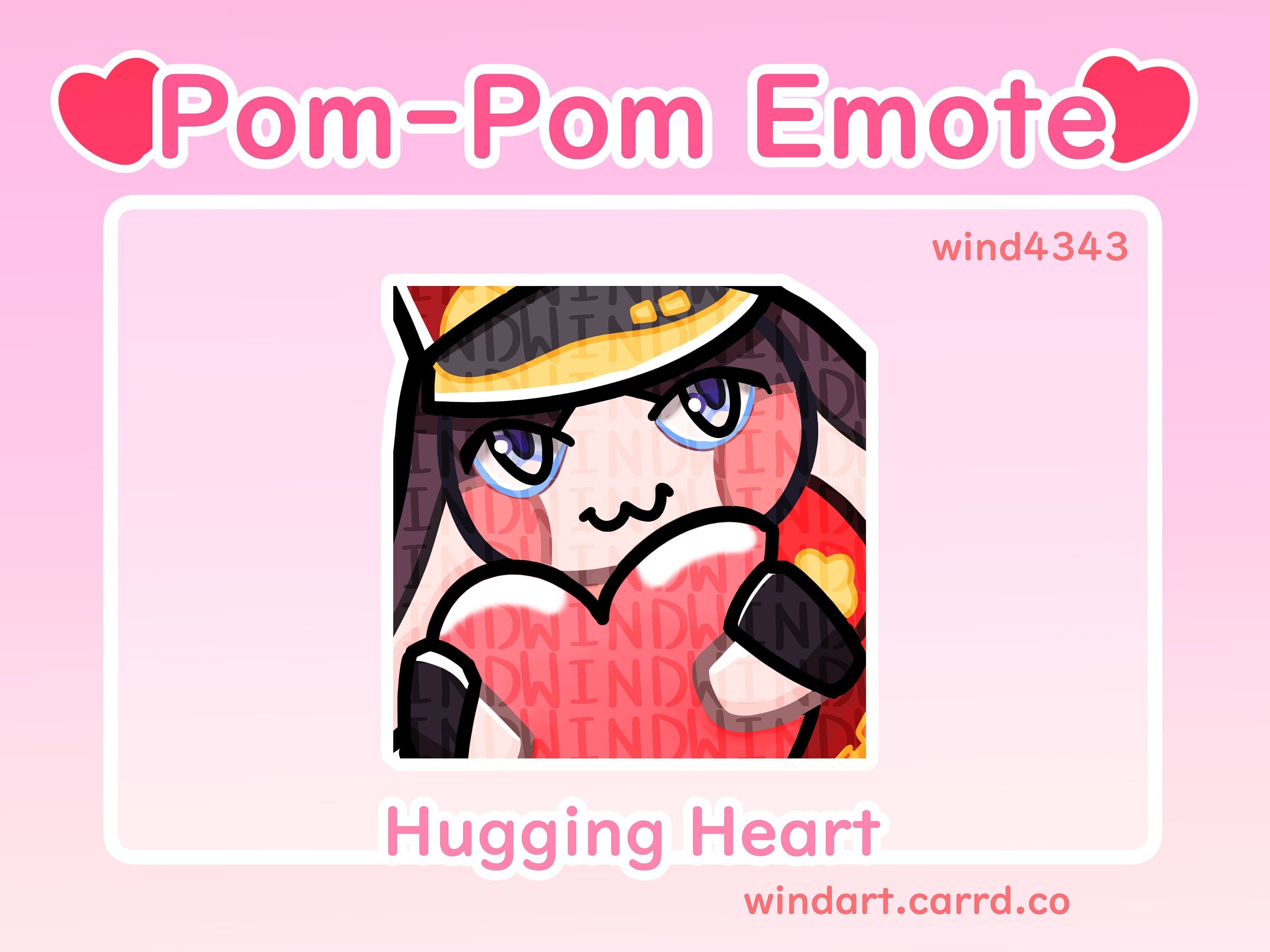 Honkai Star Rail Pompom Hugging Heart Emote for Twitch, Discord or Youtube P2U Cute Instant
