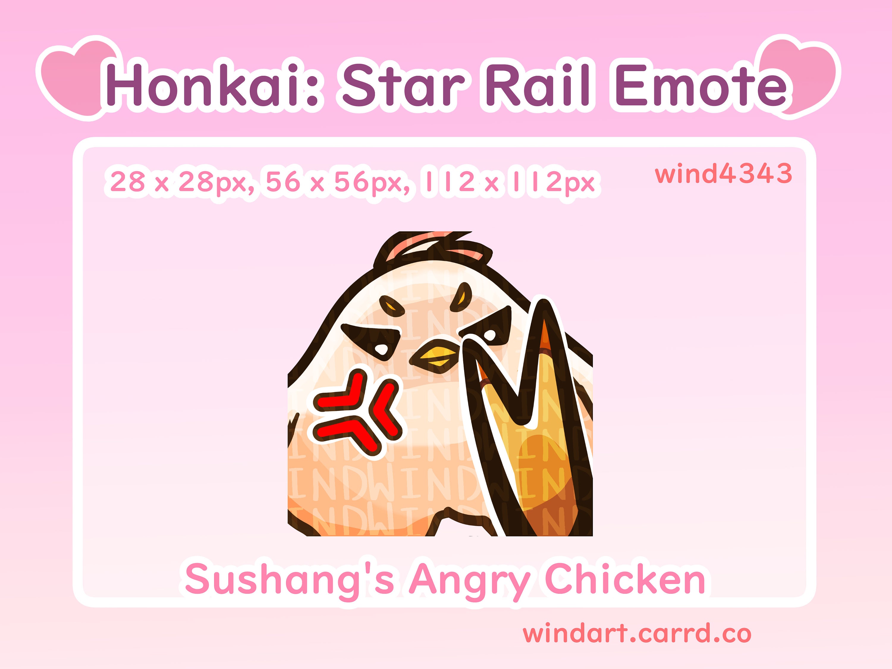 Honkai Star Rail Sushang Angry Chicken Feet Emote for Twitch Etsy