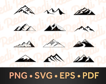 Pacchetto SVG montagne, montagna, montagna in formato SVG, all'aperto in formato SVG, campeggio in formato SVG, Cricut, Taglia file, Png, File in formato Svg, Minimal, Download digitale, Pacchetto