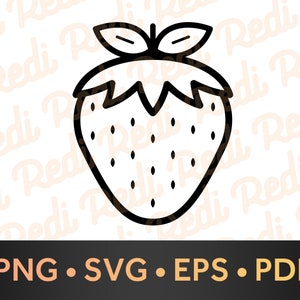 STRAWBERRY SVG, Strawberry Cut File, Fruit svg, Summer svg, Digital Download, Strawberry Vector, Berries svg, Commercial Use, Decal, Summer