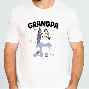 Blue Grandma Grandpa Shirt Family Matching Party Shirt Birthday Party Team Shirt Blue Dog Grandpa Shirt Blue Grandma Shirt