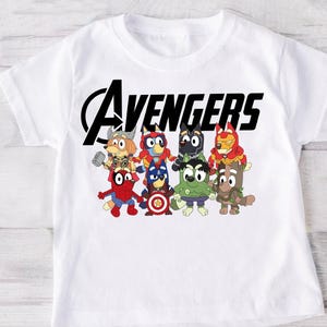 Blue Dog heroes Shirt Blue Superheroes Shirt Cartoon Characters Tee Blue Dog Shirt Funny Shirt Toddler Blue Shirt Family Matching Blue tee