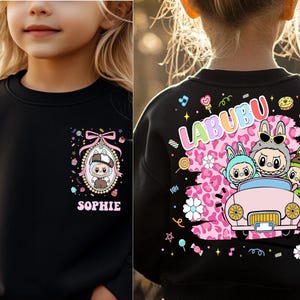 Labubu Custom Name Girl Shirt Personalized Labubu Birthday Gift Custom Birthday Shirt Cute Birthday T-Shirt Custom Birthday Girl Tee