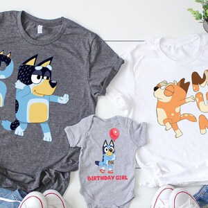 Blue Mum Dad Shirt Blue Dog Matching Family Shirt Blue Shirt mom Shirt Dad Shirt Toddler Blue Dog Shirt Cartoon Blue Birthday Party Shirts