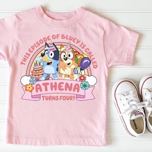Blue Custom Birthday Girl Shirt Custom Shirt Birthday Girl Birthday Blue Dog Shirt Birthday Party Shirts Funny Shirts Toddler Shirts